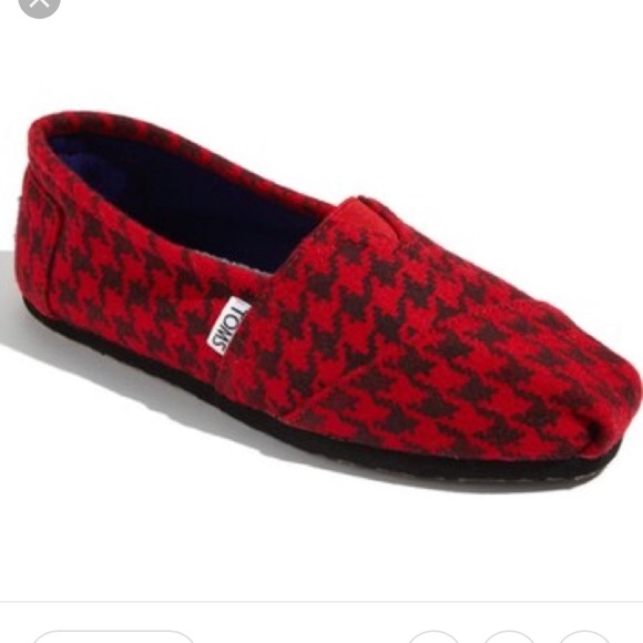 Toms Shoes - LAST DAY Red & Black Houndstooth Toms Size 7